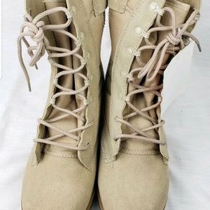 ameritac men's side zip leather combat boots